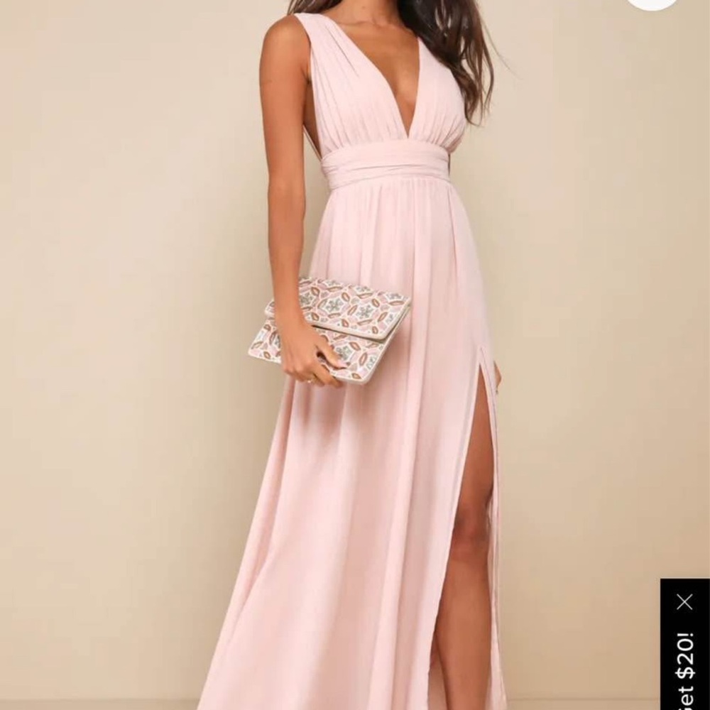 Lulu's Blush Pink Maxi Dress